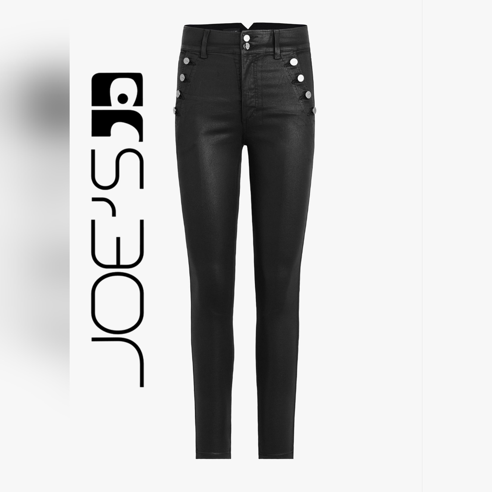 NWT JOE'S JEANS THE GEORGIA SUPER HIGH RISE SKINNY BLACK Sz 24